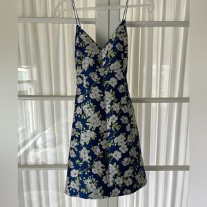 Alice and Olivia Floral Dress in Royal Blue Size 4